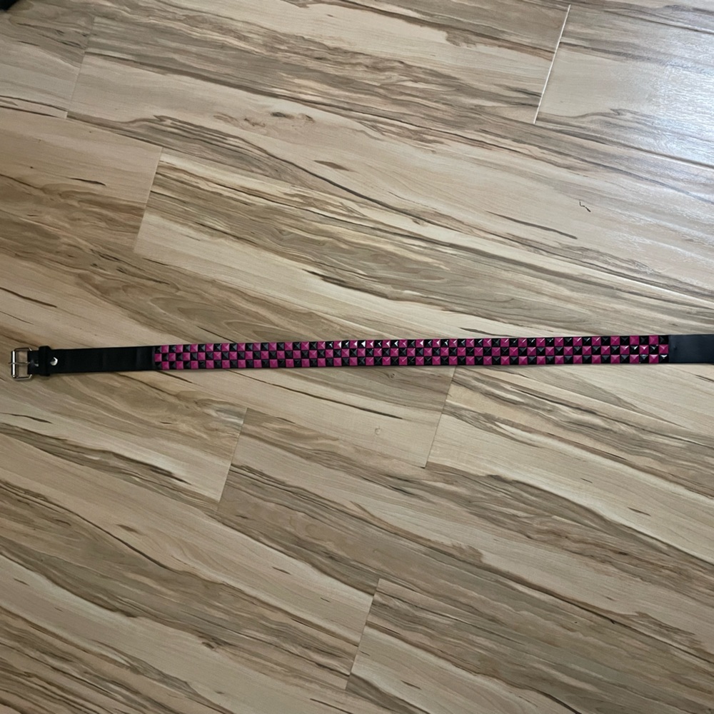 Pink and Black Studded Belt